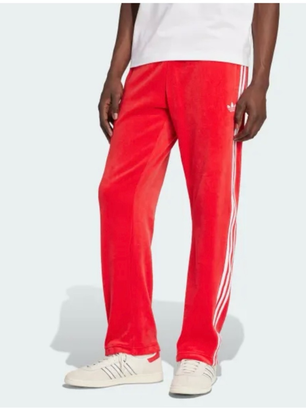 adidas Red Men’s Three-Stripe Track Pants